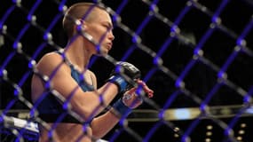 Rose Namajunas lors de son combat contre Zhang Weili en avril 2021
