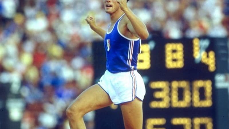 Pierre Quinon lors de son titre olympique à Los Angeles