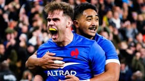 La joie de Damian Penaud avec le XV de France, novembre 2022