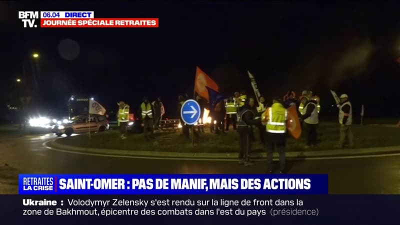 Où est la démocratie?: à Saint-Omer, les manifestants bloquent un rond-point 