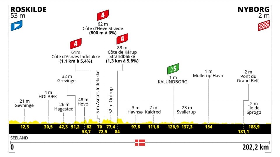 La deuxième étape du Tour de France entre Roskilde et Nyborg. 