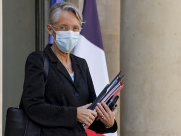 La ministre du Travail Elisabeth Borne à l'Elysée, le 31 mars 2021