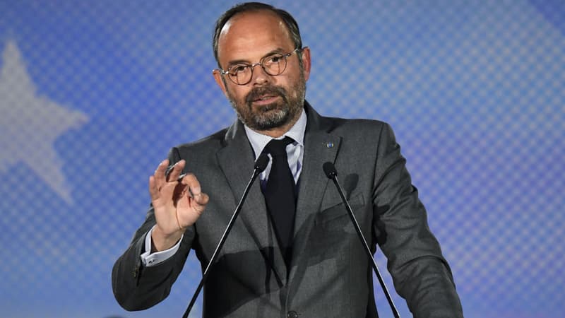 Edouard Philippe lors d'un meeting de LaREM pour les européennes à Caen, le 6 mai 2019