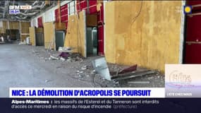 Nice: la démolition d'Acropolis se poursuit
