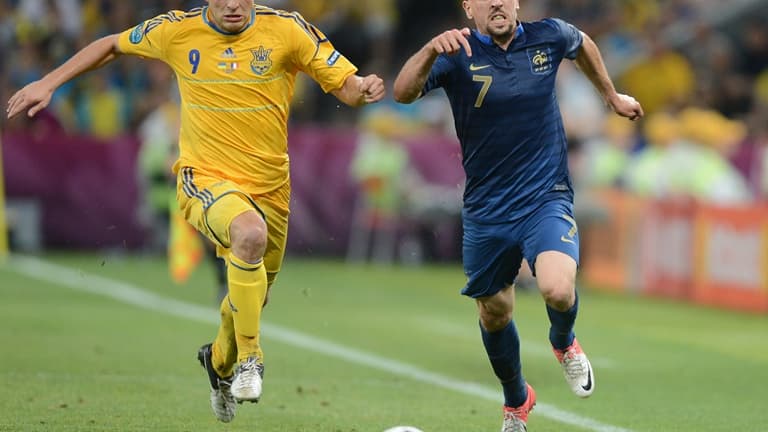 Franck Ribéry face à l'Ukraine en 2012