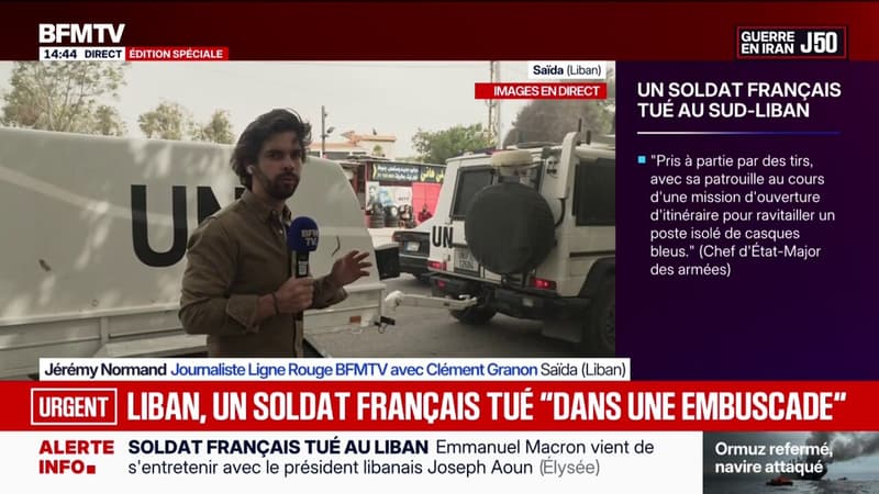 Soldat français tué au Liban: BFMTV auprès d'un convoi des Nations unies dans le sud du pays