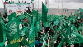 Des manifestants pro-Hamas à Naplouse, Cisjordanie, le 22 avril 2013.