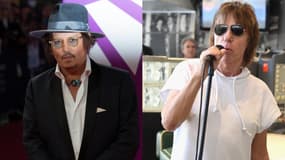 Johnny Depp lors du festival du film américain de Deauville en 2021 et Jeff Beck lors de la sortie de son nouveau livre en 2016. 
