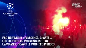 PSG-Dortmund : Fumigènes, Chants ... Les ultras parisiens mettent l'ambiance devant le Parc des Princes