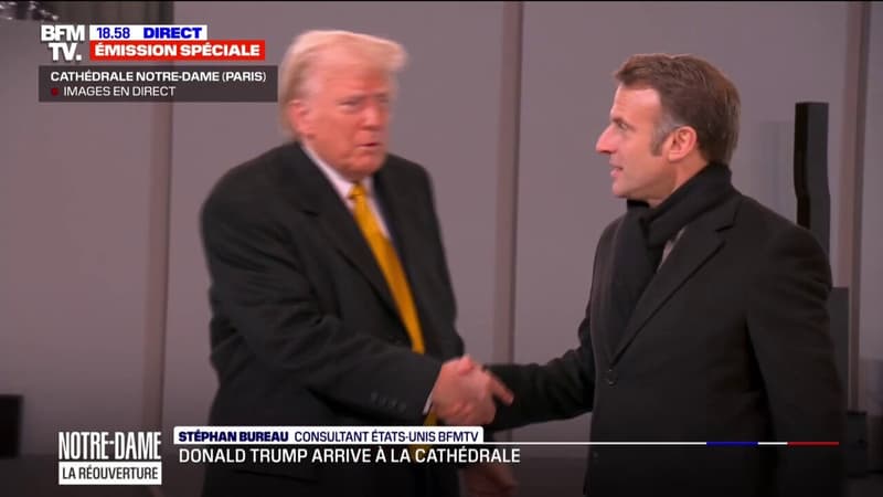 Réouverture de Notre-Dame: le président élu américain, Donald Trump, arrive à la cathédrale