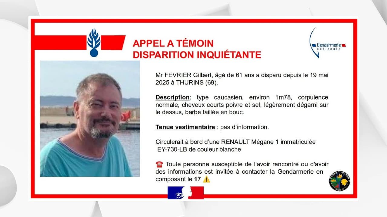 Rhône: un appel à témoins lancé après la disparition d’un sexagénaire à thurins