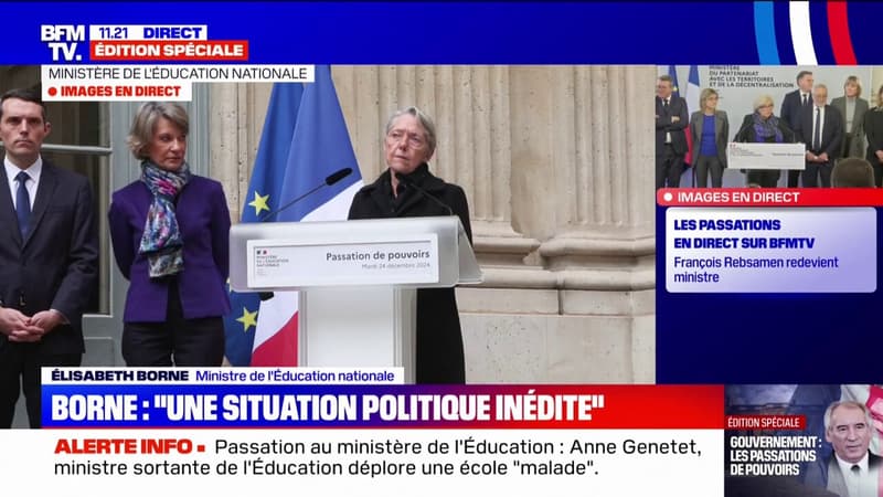 Élisabeth Borne au ministère de l'Éducation national: 