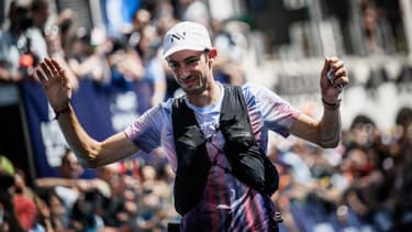 Kilian Jornet vainqueur de l'ultra trail Mont-Blanc, le 27  aout 2022