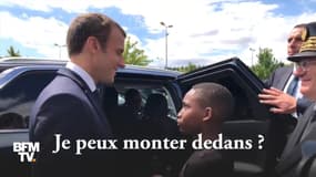 Quand un enfant demande à Macron si sa voiture est… un Transformers 