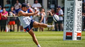 Antoine Dupont à l'entraînement du XV de France à Capbreton, le 9 août 2023