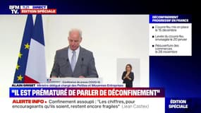 Alain Griset, ministre chargé des PME, assure que la jauge de 8m² "ne s'applique qu'aux clients"