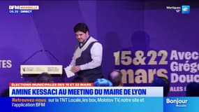 Amine Kessaci au meeting du maire de Lyon