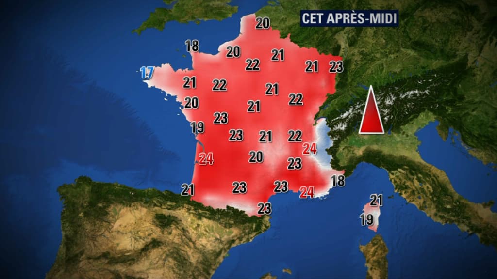 Jusqu'à 24 degrés à prévoir dans l'après-midi du mardi 17 avril