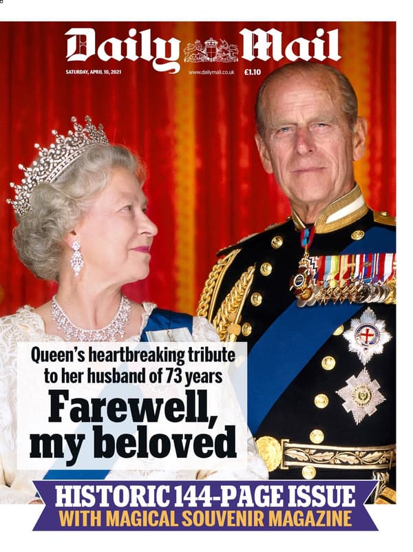 La Une du DailyMail ce samedi 10 avril 2021