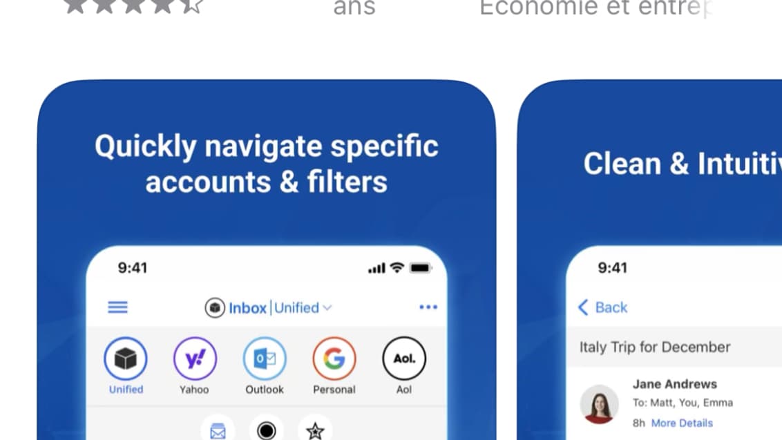 L'âge d'accès à BlueMail est actuellement fixé à 4 ans et plus L'âge d'accès à BlueMail est actuellement fixé à 4 ans et plus
