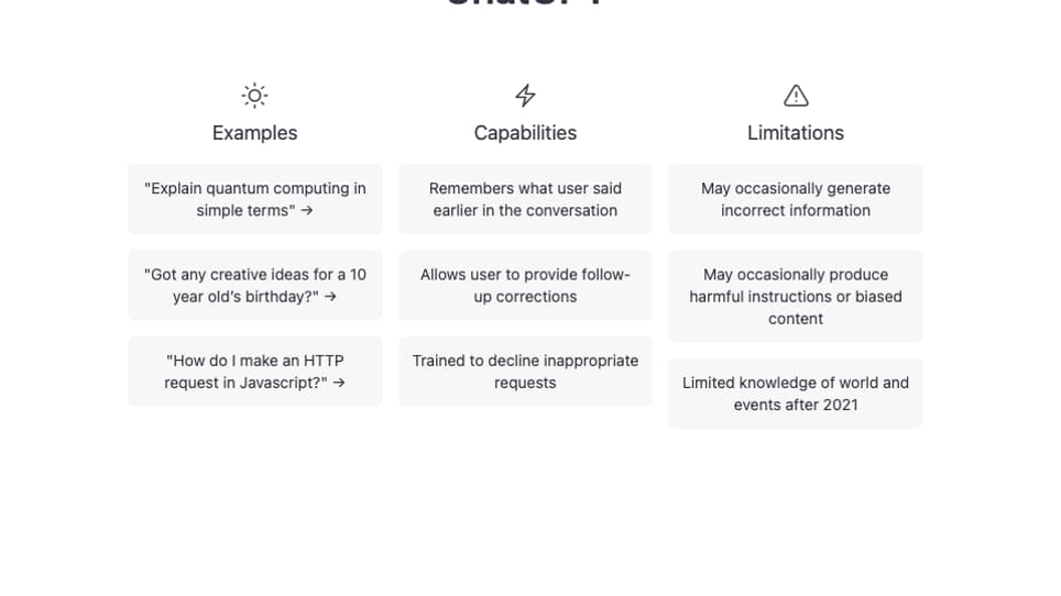 Le site ChatGPT Le site ChatGPT
