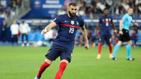 Karim Benzema contre le Danemark en Ligue des nations, le 3 juin 2022.