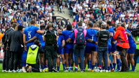 Les joueurs du XV de France face à l'Australie le 27 août 2023.
