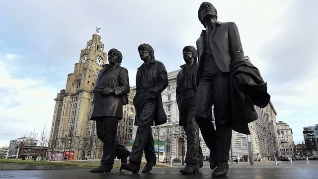 La statue des Beatles à Liverpool