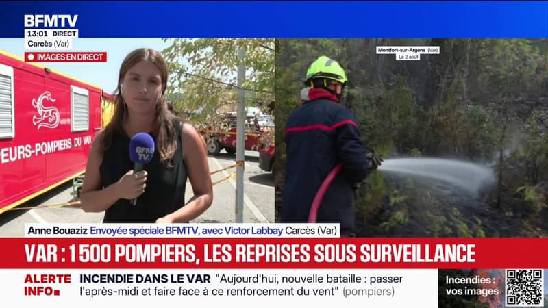 Incendie dans le Var: les pompiers face aux reprises de feu