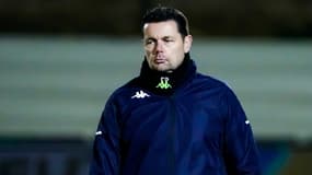 Pierre Sage pendant un match du Red Star en janvier 2022