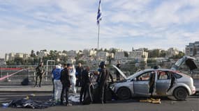 Les lieux de l'attaque à Jérusalem-Est qui a fait au moins trois morts le 30 novembre 2023