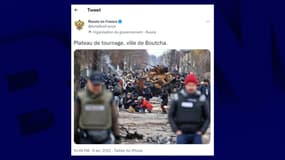 Capture d'écran du tweet de l'ambassade de Russie. 
