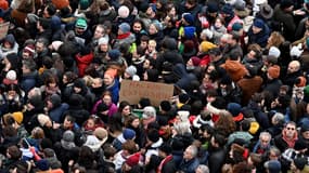 Des manifestants contre la réforme des retraites à Paris, le 19 janvier 2023.
