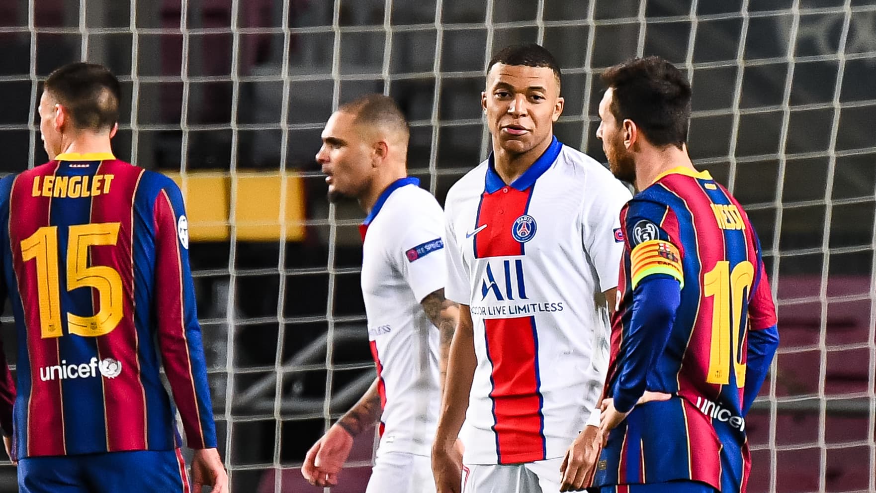 Barça-PSG : Mbappé et Messi Barça-PSG : Mbappé et Messi