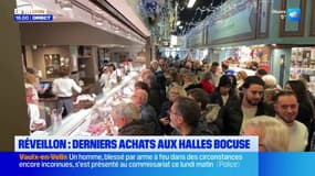 Réveillon de Noël : derniers achats aux Halles Paul Bocuse