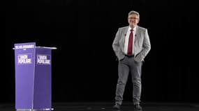 Jean-Luc Mélenchon lors de son dernier grand meeting de campagne à Lille le 5 avril 2022