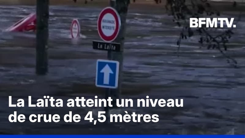 Finistère: la Laïta atteint un niveau de crue de plus de 4,5 mètres et inonde Quimperlé