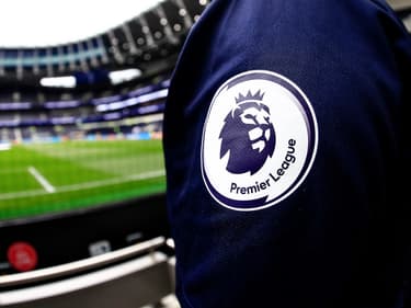 Le logo de la Premier League, à Londres le 1er mai 2022