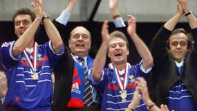 Blanc, Chirac, Deschamps et Platini