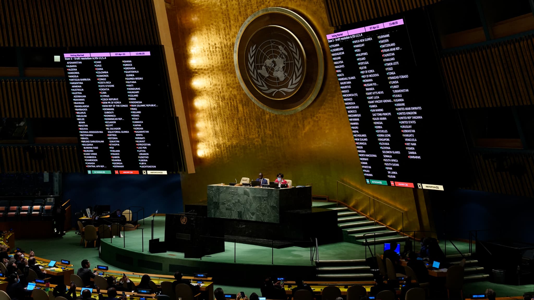 UN General Assembly suspends Russia from UN Human Rights Council