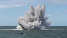 Une mine de 844kg a été détruite au large de Dieppe le 12 mars.