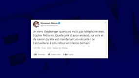 Emmanuel Macron accueillera l'ex-otage Sophie Pétronin à son retour en France ce vendredi