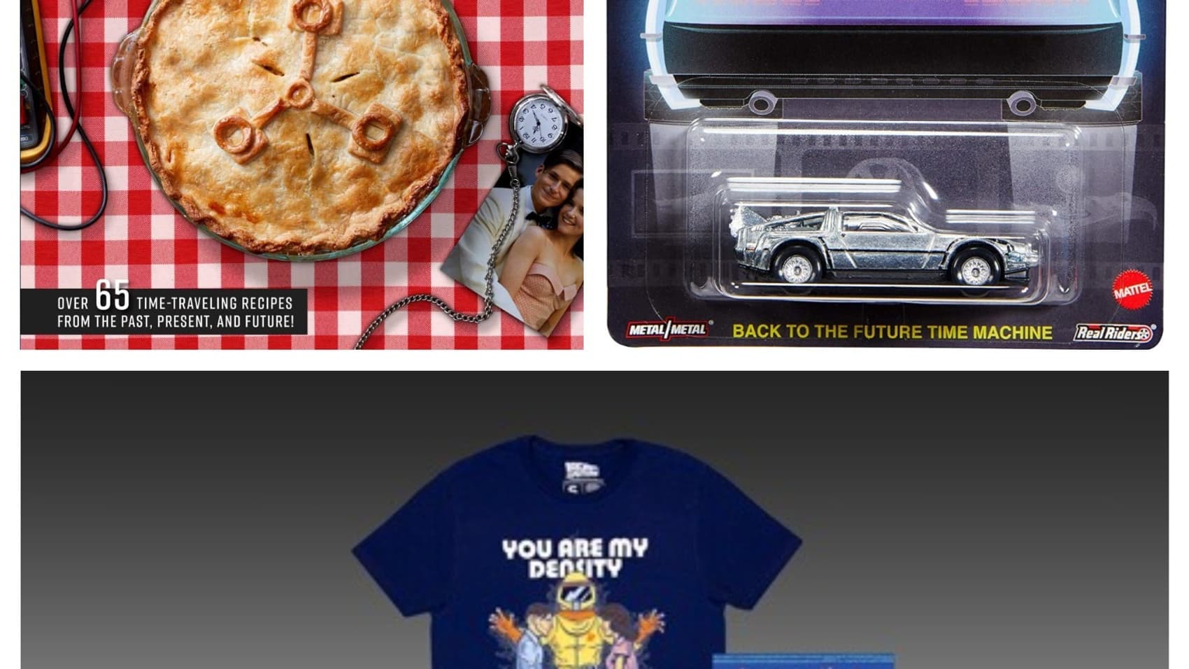 Un livre de recette, une petite voiture et des goodies inspirés de "Retour vers le futur" Un livre de recette, une petite voiture et des goodies inspirés de "Retour vers le futur"