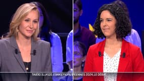 Marion Maréchal et Manon Aubry lors du débat BFMTV du lundi 27 mai 2024.