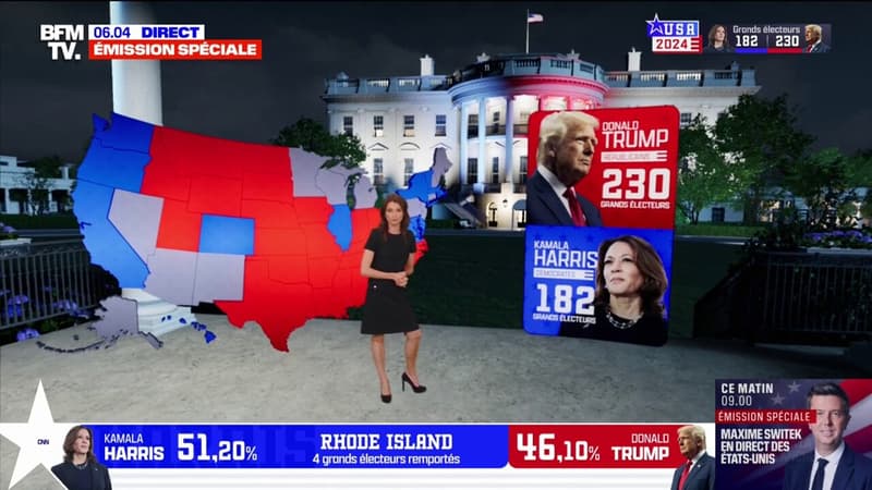 Élection américaine: Donald Trump remporte l'État-clé de Caroline du Nord, le point sur le duel Harris-Trump à 6h