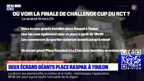 Finale de la Challenge Cup entre le RCT et Glasgow: deux écrans géants installés place Raspail à Toulon