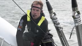 Le navigateur Thomas Coville a pris le départ de la Route du Rhum dimanche 2 novembre 2014