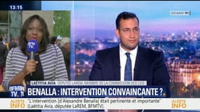 L'intervention télévisée d'Alexandre Benalla "était pertinente et importante", estime la députée LaRem Laëtitia Avia