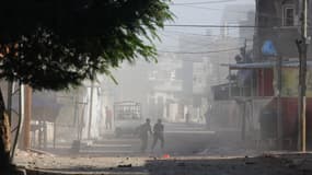 Rafah, à la frontière entre Gaza et l'Egypte, le 18 octobre 2023.
