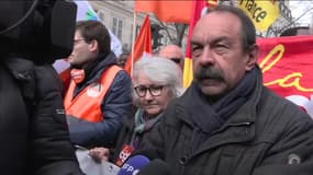 Le secrétaire général de la CGT, Philippe Martinez, ce samedi 11 mars lors de la manifestation contre la réforme des retraites à Paris